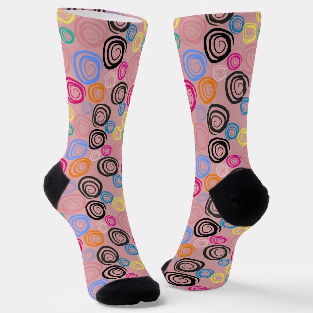 Farbige Wirbel Socken (Gewinkelt)