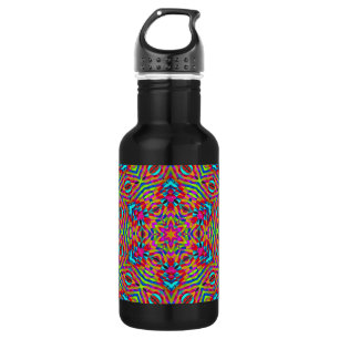 Farbige Wirr-Mandala Edelstahlflasche