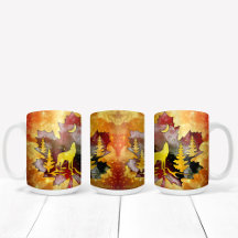 Farbige Wolf-Silhouette mit nächtlichem Sky-Design