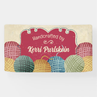 Farbige Wollknäuel Strickhandwerksschau-Stand Banner