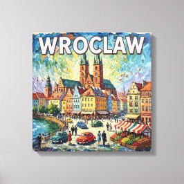 Farbige Wroclaw Kathedrale Platz Leinwand