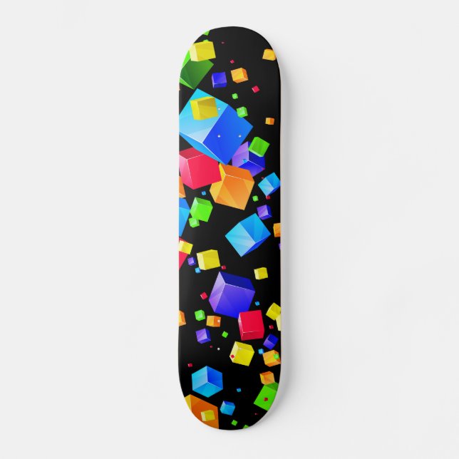 Farbige Würfel 2 Skateboard (Vorderseite)