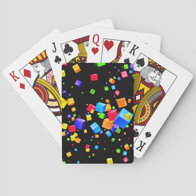 Farbige Würfel 2 Spielkarten (Rückseite)