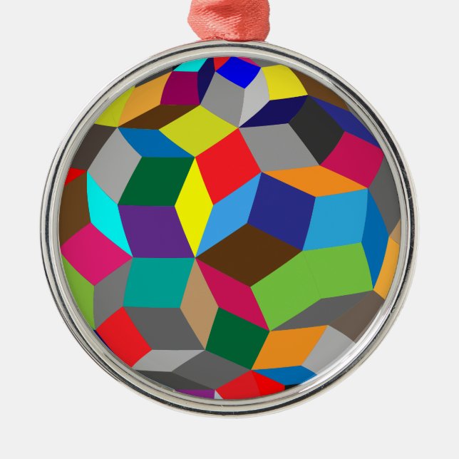 Farbige Würfel Ornament Aus Metall (Vorne)