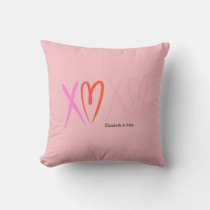 Farbige "XOXO" Herzen Valentinstag   Kissen