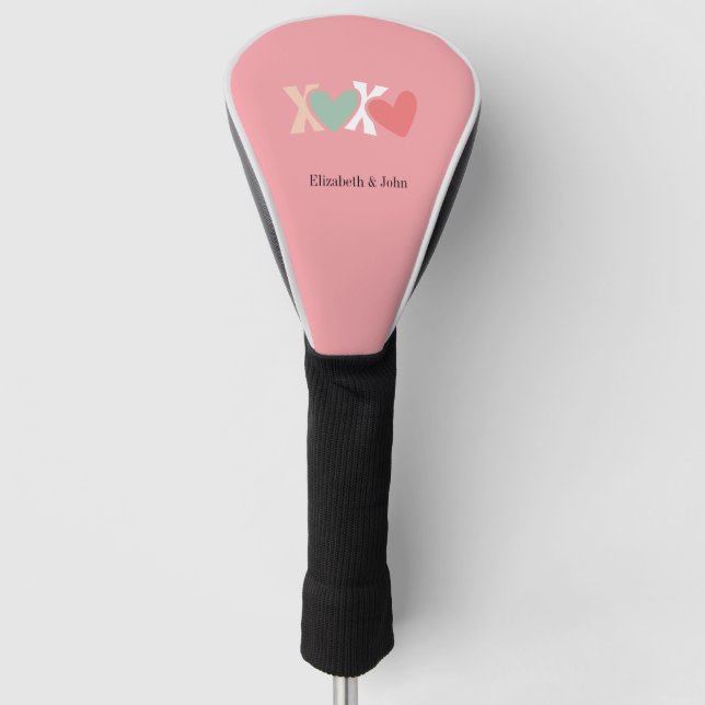 Farbige "XOXO" Valentinstag   Golf Headcover (Vorderseite)