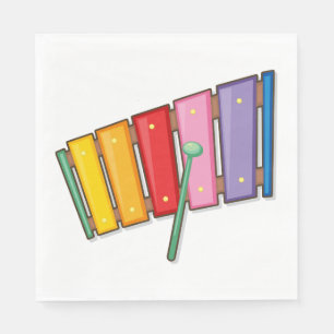 Farbige Xylophon-Musikinstrument Serviette