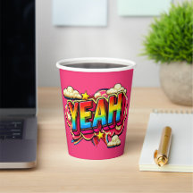 Farbige YEAH-Papiertasse!