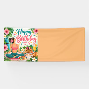 Farbige Yoga- und Brunch-Party Banner