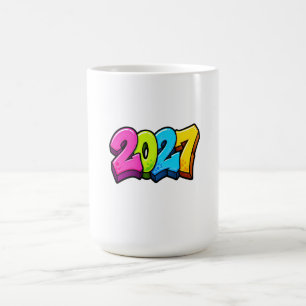 Farbige Zahlen 2027 Kaffeetasse