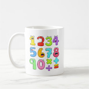 Farbige Zahlen-Mathe-Gestaltung für den Zahlentag Kaffeetasse