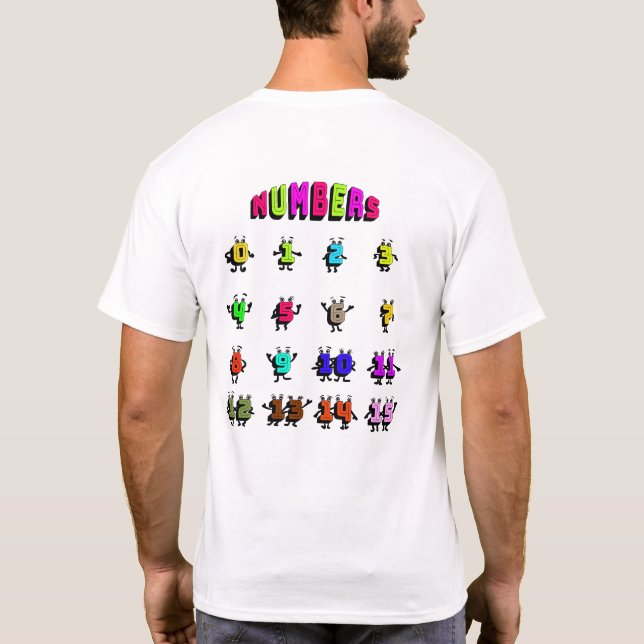 Farbige Zahlen T-Shirt (Rückseite)