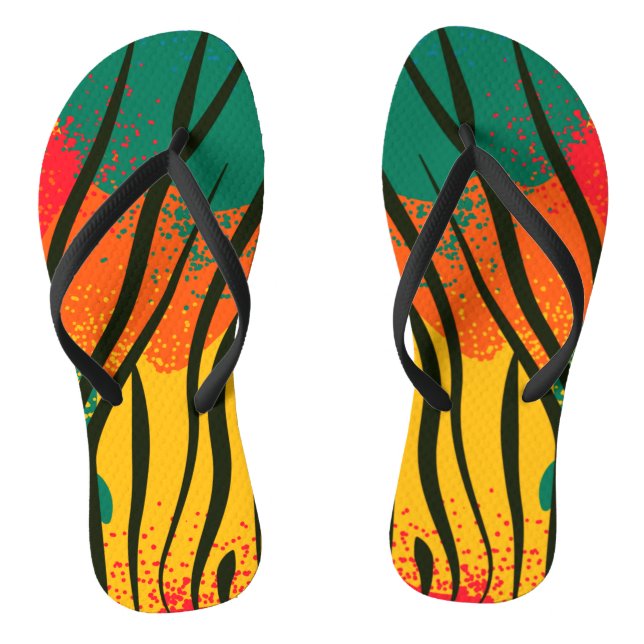 Farbige Zebra-Tierausdrucke Flip Flops (Fußbett)