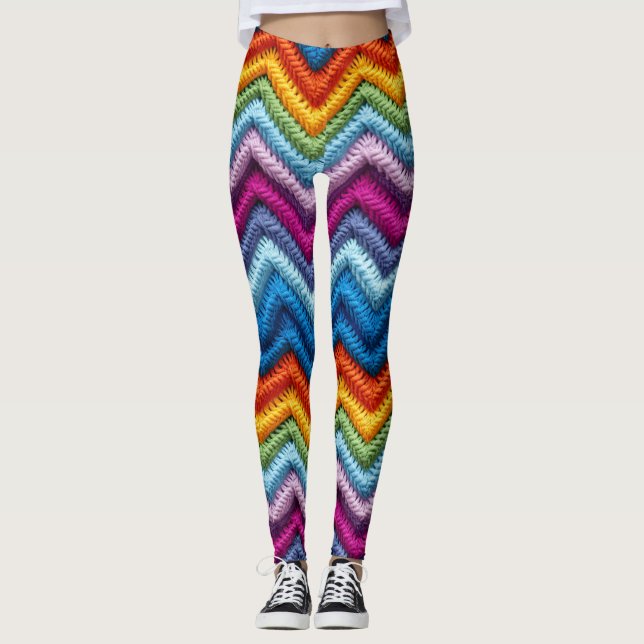 Farbige Zickzack-Leggings Leggings (Vorderseite)