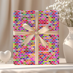 Farbige Ziegelwand Geschenkpapier