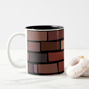 Farbige Ziegelwand Zweifarbige Tasse