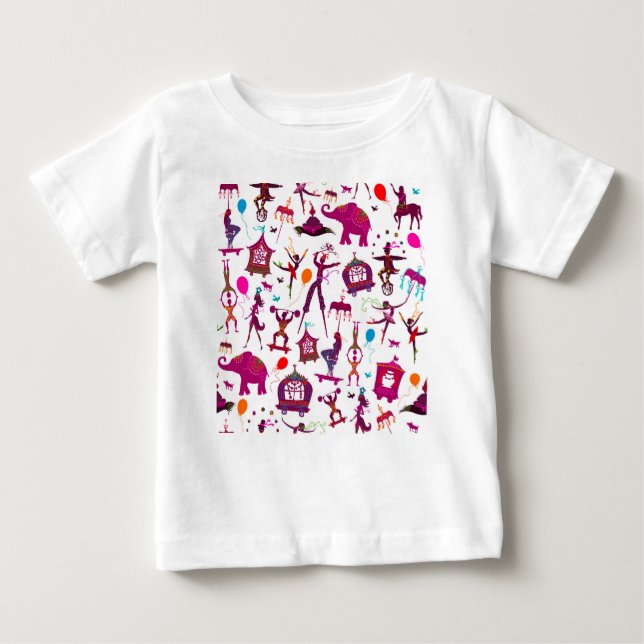 farbige Zirkusfiguren auf Weiß Baby T-shirt (Vorderseite)