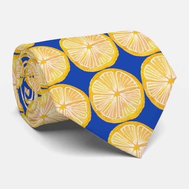 Farbige Zitrus-Limonen-Fruchtmuster Krawatte (Gerollt)