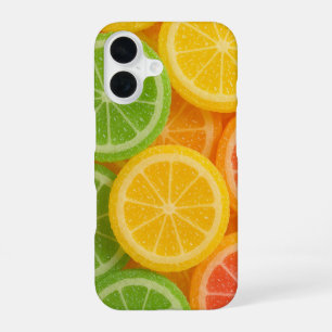 Farbige Zitrusbonbonscheibe iPhone 16 Hülle