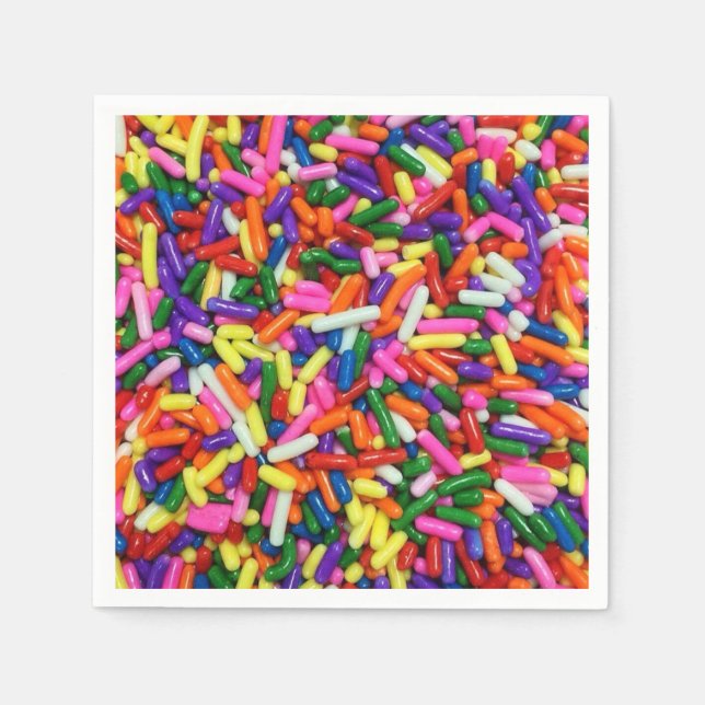 Farbige Zucker-Sprinkles Serviette (Vorderseite)