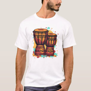 Farbige Zwillings-Djembe-Trommeln T-Shirt