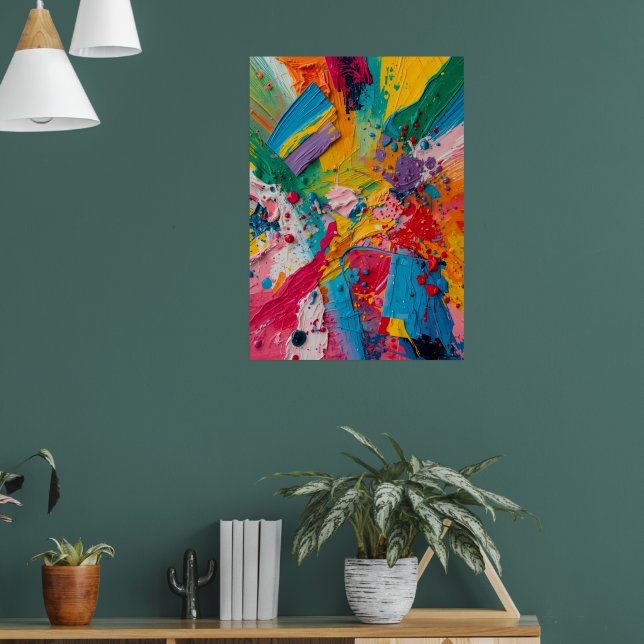 Farbiger abstrakter Acryl-Farbspritzer-Poster | B Poster (Wohnzimmer 1)