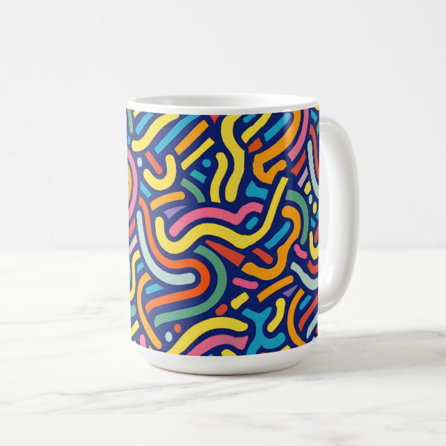 Farbiger abstrakter Flow-Becher Kaffeetasse (VorderseiteRechts)