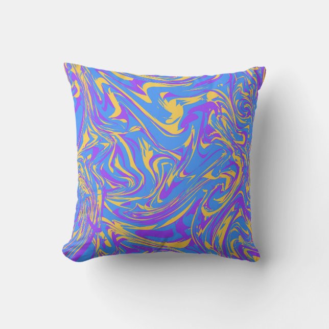 Farbiger Abstrakter Fluid Style Hintergrund Kissen (Vorderseite)