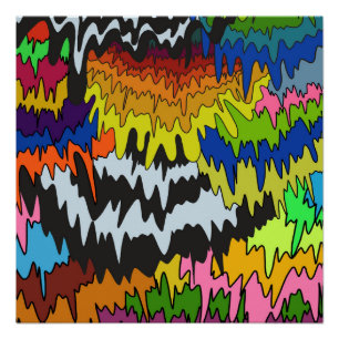 Farbiger Abstrakter flüssiger Tropfen mit feinem S Poster