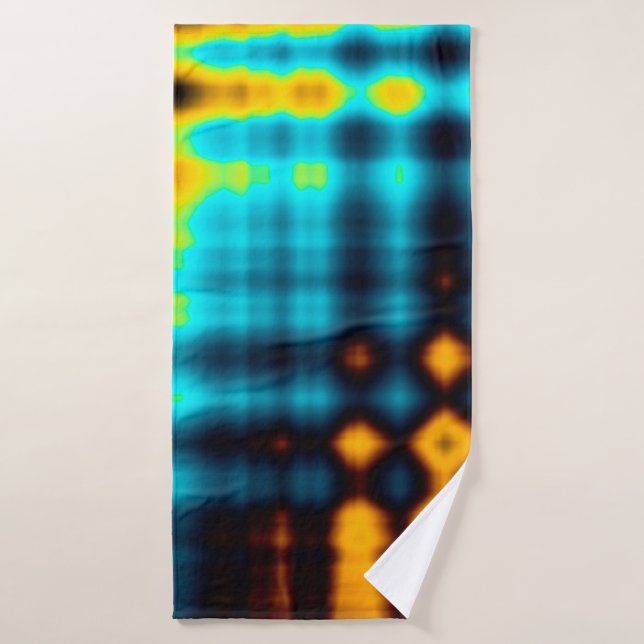 Farbiger abstrakter geometrischer Hintergrund mit  Badehandtuch (Badehandtuch)