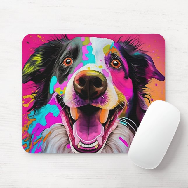 Farbiger Abstrakter Hund Mousepad (Mit Mouse)