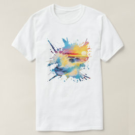 Farbiger Abstrakter Sonnenuntergang T-Shirt