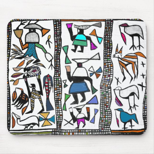 Farbiger afrikanischer Senufu-Druck Mousepad (Vorne)