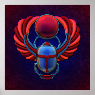 Farbiger ägyptischer Skarabäus Poster