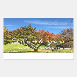 Farbiger Ahornbaum im Herbst Rechteckiger Aufkleber