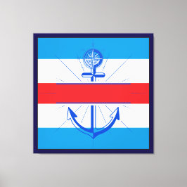 Farbiger Anker mit benutzerdefinierter Taste Leinw Leinwanddruck