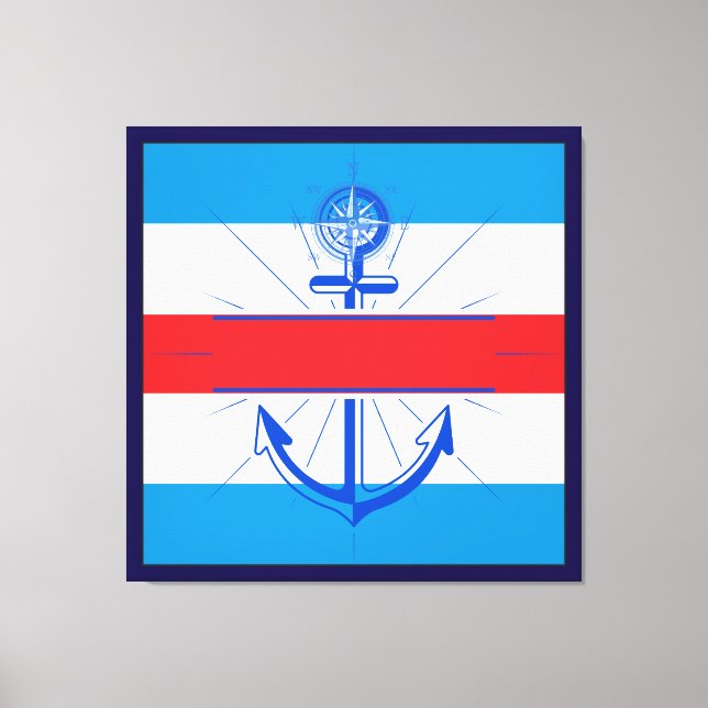 Farbiger Anker mit benutzerdefinierter Taste Leinw Leinwanddruck (Vorderseite)