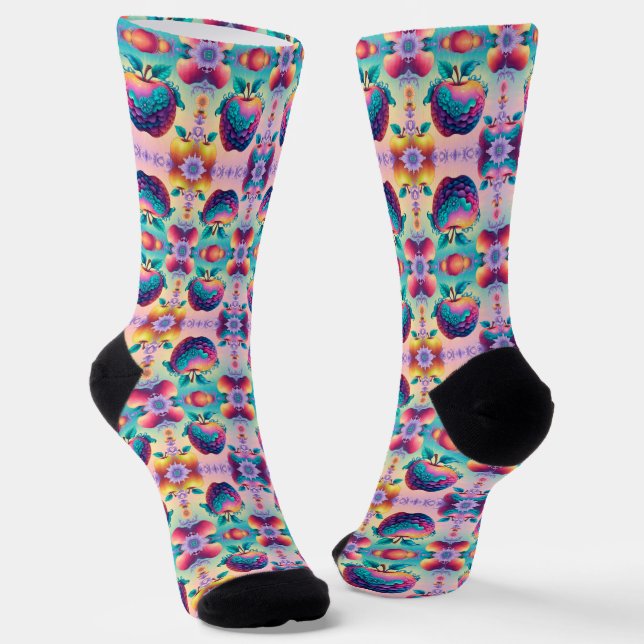 Farbiger Apfel Socken (Gewinkelt)