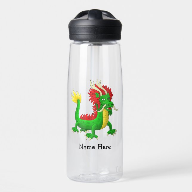 Farbiger asiatischer Drache Trinkflasche (Vorne)