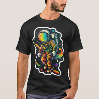 Farbiger Astronaut im All T-Shirt