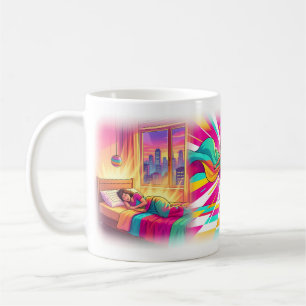 Farbiger Aufwach-Tanz-Traum Pop Art Becher Kaffeetasse