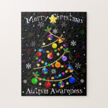 Farbiger Autismus Weihnachtsbaum