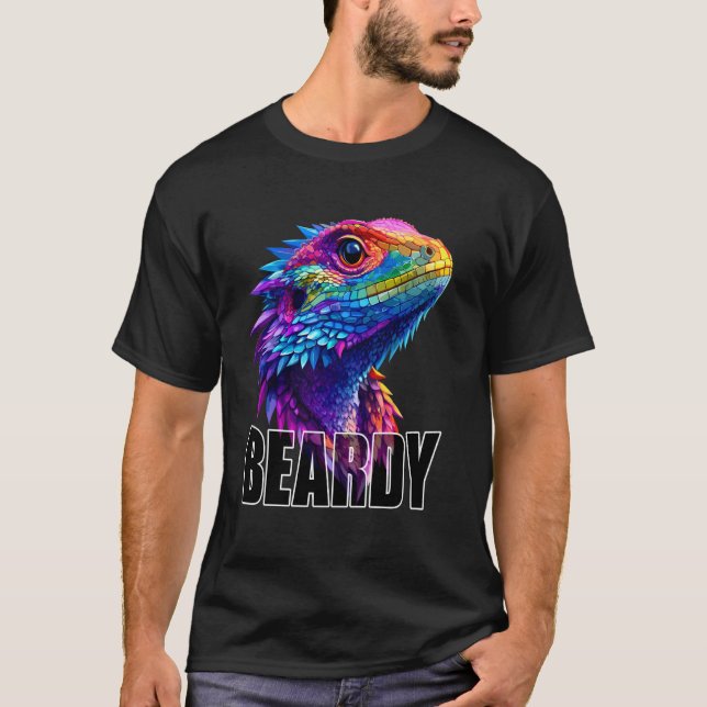 Farbiger Bartdrache Bartgesicht Echsenliebhaber B T-Shirt (Vorderseite)