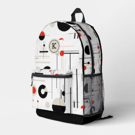 Farbiger Bauhaus-geometrischer Ausdruck Bedruckter Rucksack