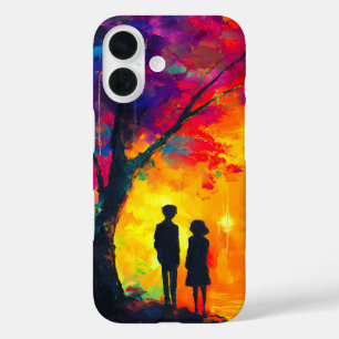 Farbiger Baum der Liebe iPhone 16 Hülle