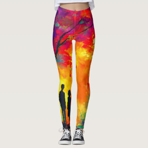 Farbiger Baum der Liebe Leggings