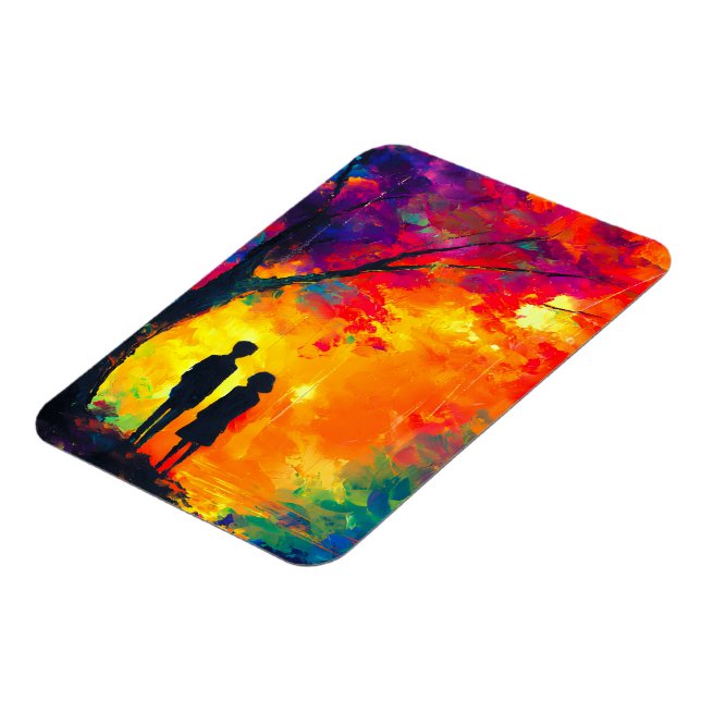 Farbiger Baum der Liebe Magnet (Linke Seite)