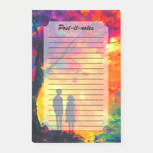 Farbiger Baum der Liebe Post-it Klebezettel