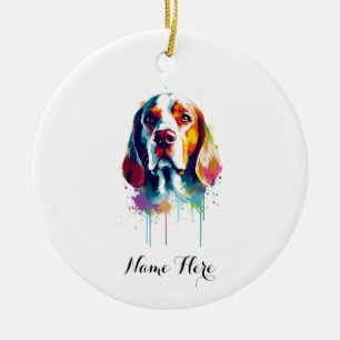 Farbiger Beagle Keramik Ornament