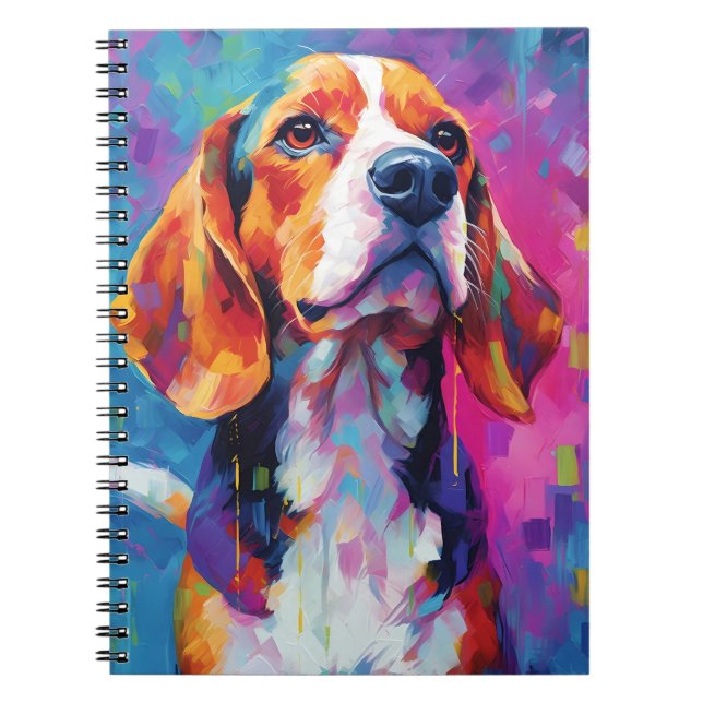 Farbiger Beagle Notizblock (Vorderseite)